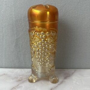 Northwood Marigold Carnival Glass Hat Pin Holder. Grape And Cable. 7 Inch